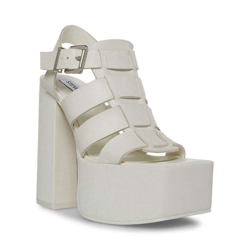 Sandalias de Plataforma Steve Madden Tranquil Cuero Mujer Blancas | ES RS9E06